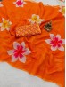 Women's Linen Fabric Indian Stylish Saree 