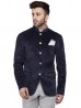 Dark Blue and Grey Color Jodhpuri Suit