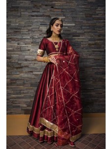 Maroon Color Designer Lehenga