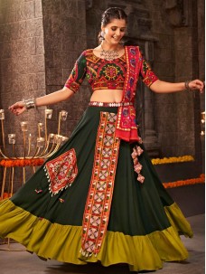 Green Color Festival Lehenga 