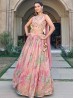 Pink Color Sequence Embroidery Work Lehenga