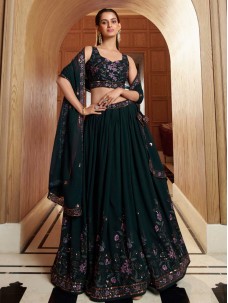 Indian Stylish Green Color Lehenga