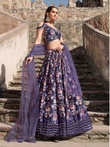 Purple Color Designer Indian Lehenga