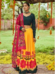 Yellow Color Navratri Lehenga