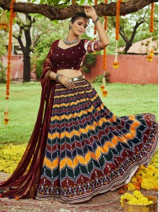 Multicolor Navratri Womens Lehenga