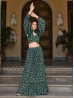 Green Color Designer Foil Print Indian Suit