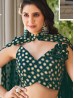 Green Color Designer Foil Print Indian Suit