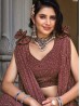 Designer Brown Color Foil Printed Lehenga