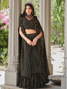 Black Color Indian Lehenga