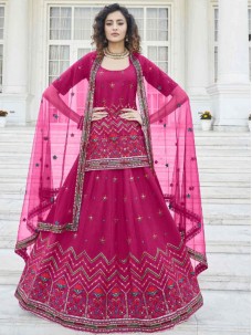 Deep Pink Wedding Wear Lehenga