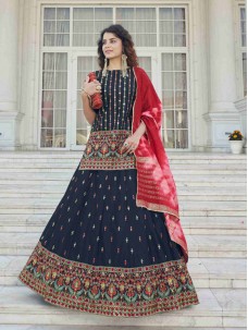 Navy Blue Color Sangeet Wear Lehenga