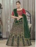 Green and Red Color Indian Lehenga