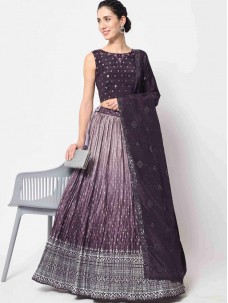 Purple Color Beautiful Look Designer Lehenga