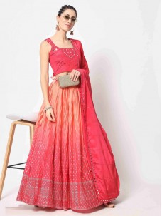 Pink Color Festival Wear Lehenga