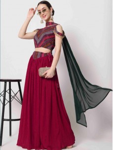 Beautiful Look Deep Pink Color Lehenga