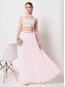 Baby Pink Georgette Crush Pattern Lehenga