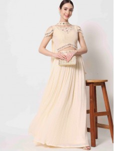 Beige Color Indian Stylish Beautiful Look Lehenga