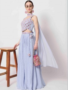 Sky Blue Color Designer Stylish Lehenga