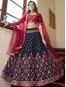 Teal Blue Color Designer Wedding Reception Lehenga 