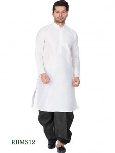 Mens White and Black Dhoti