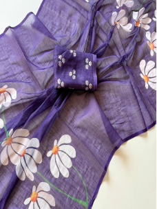 Purple Color Indian Party Wear Saree