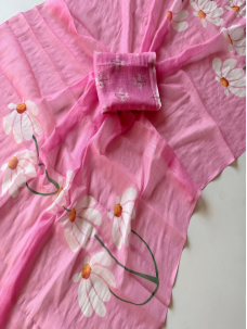 Flower Print Beautiful Elegant Indian Saree