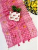 Checks Print Pink Color Floral Print Indian Saree