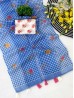 Checks Print Blue Color Floral Print Indian Saree