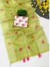 Checks Print Green Color Floral Print Indian Saree