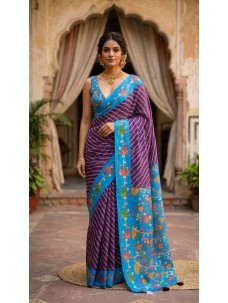 Purple Color Designer Indian Saree 
