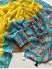 Yellow Color Cotton Indian Saree 