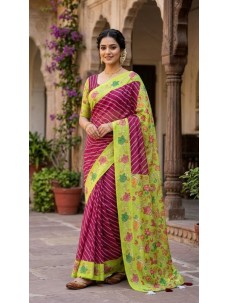 Pink Color Stylish Traditional Indian Saree