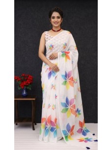 Multicolor Stylish Indian Saree