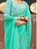 Party Wear Green Color Saree