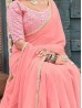 Designer Light Pink Color Georgette Saree