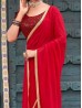 Red Color Indian Party Wear Saree