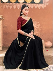 Black Color Designer Indian Saree