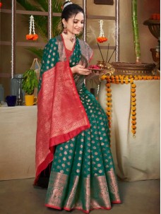 Green Color Designer Saree