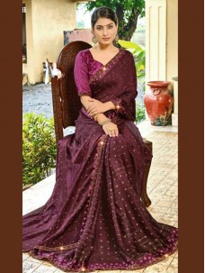 Purple Color Designer Indian Saree
