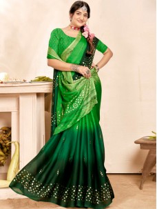 Green Shaded Indian Party Wear Saree