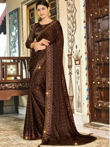 Brown Color Party Wear Saree