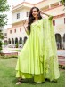 Parrot Green Color Anarkali Palazzo Suit