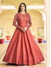 Dusty Orange Color Indian Long Length Gown