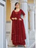 Red Color Engagement Wear Suit