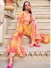 Yellow Color Silk Fabric Three Peace Suit Set