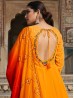 Yellow Color Long Embroidery Work Gown Style Suit