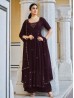 Purple Color Indian Designer Kurta Palazzo and Dupatta Suit Set