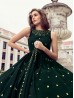 Green Color Georgette Thread and Embroidery Work Suit