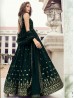 Green Color Georgette Thread and Embroidery Work Suit