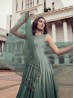 Indian Stylish Pista Green Color Designer Long Gown Style Suit